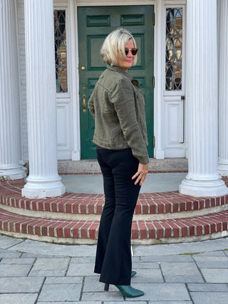 LULU-B NEW OLIVE LINEN JACKET LULU-B
