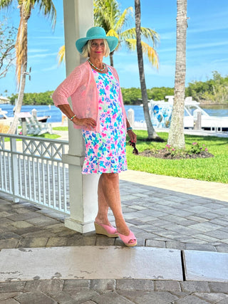 PINK PETALS HALTER RUFFLE LULU-B