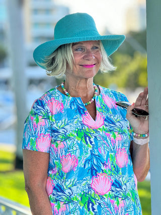 SEASHELL PINK AND BLUE SHORT SLEEVE - Cathys Place