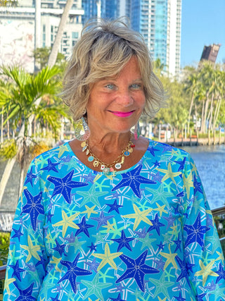 LULU B STARFISH SPLASH ASYMMETRIC TOP LULU-B