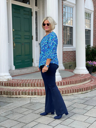 FANTASIA BLUE ASYMMETRIC TOP LULU-B