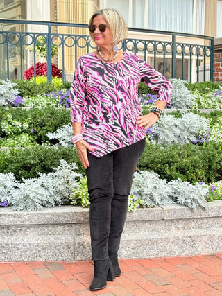 LULU-B PINK SIZZLE ASYMMETRIC TOP LULU-B