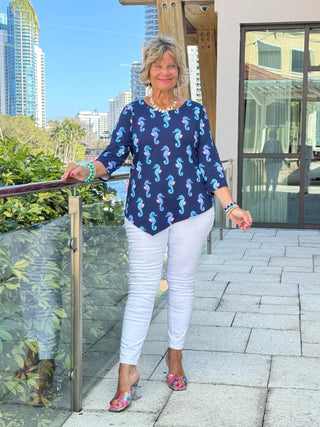 LULU B MIDNIGHT REEF ASYMMETRIC TOP LULU-B