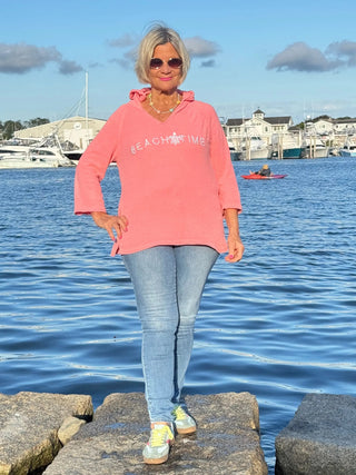 CHENILLE HOODED PEACH BEACH TIME LULU-B