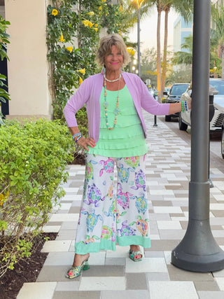 TROPICAL TURTLE PALAZZO CATHYS RESORTWEAR