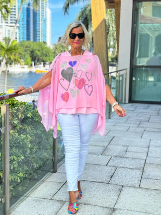 SWAROVSKI CRYSTAL PINK HEART TOP KOKOMO