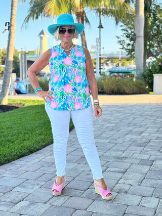 SEASHELL BEACH SLEEVELESS V - Cathys Place