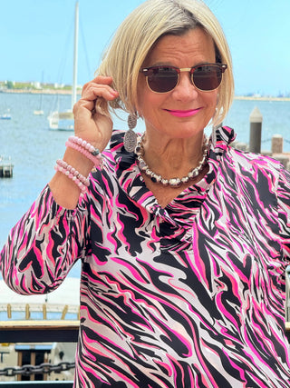 LULU-B PINK SIZZLE RUFFLE TOP LULU-B