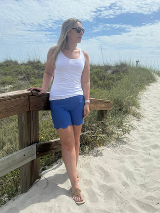 LULU-B BLU SCALLOP SHORTS LULU-B