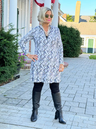 LULU-B WINTER WHIT HALF E ZIPPER DRESS LULU-B