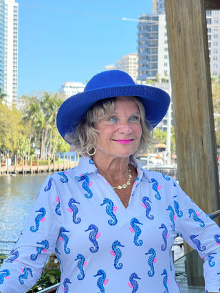 LULU B SHORELINE CHARM ZIPPER TOP LULU-B