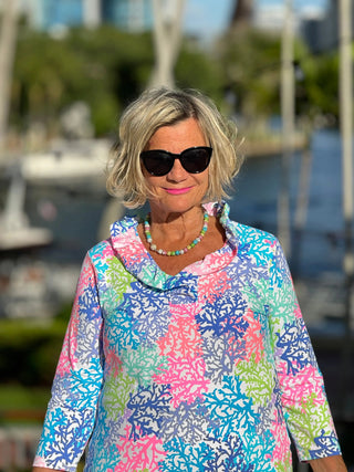 SALINA REEF RUFFLE SLEEVE TOP LULU-B