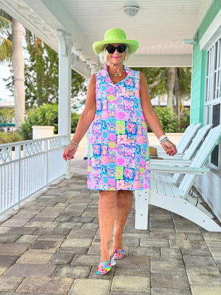 SANDY BEACH COLOR RUFFLE DRESS LULU-B