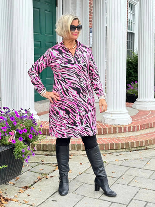LULU-B SIZZLE PINK ZIPPER DRESS LULU-B