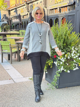 Two-Tone Tunic with Sheer Hem Cathys Place