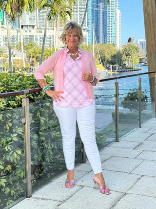 LULU B PINK CHIC SLEEVELESS RUFFLE TOP LULU-B