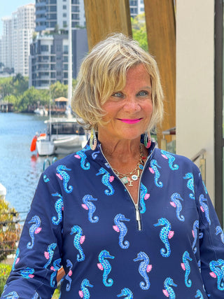 LULU B MIDNIGHT REEF ZIPPER TOP LULU-B