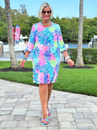 SALINA REEF RUFFLE SLEEVE DRESS LULU-B