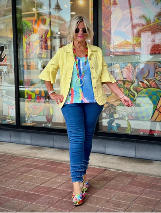 SOUTH BEACH DENIM YELLOW JACKET ETHYL JEANS