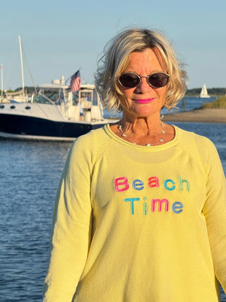 LULU-B YELLOW BEACH TIME SWEATER LULU-B