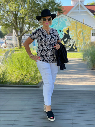 NAUTICAL LANE SHORT SLEEVE LULU-B