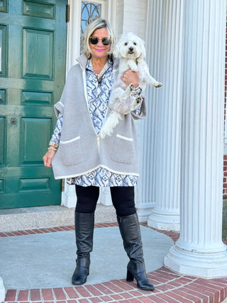 LULU-B WINTER WHIT HALF E ZIPPER DRESS LULU-B