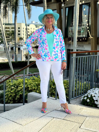 PINK PETALS FULL ZIPPER LULU-B