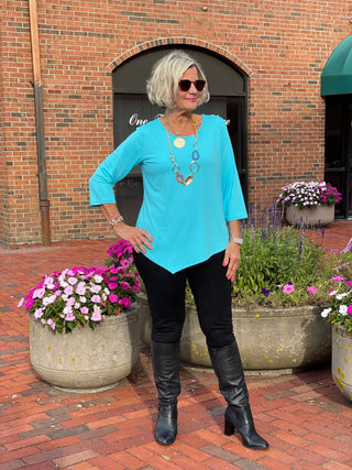 LULU-B AQUA ASYMMETRIC TOP LULU-B