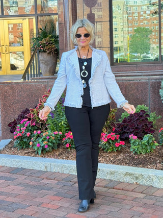 LULU-B CITY LIMIT CREAM FRINGE JACKET LULU-B