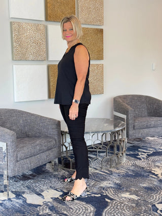 TAILORED BLACK SLEEVELESS V NECK - Cathys Place