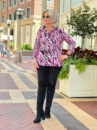 LULU-B PINK SIZZLE RUFFLE TOP LULU-B