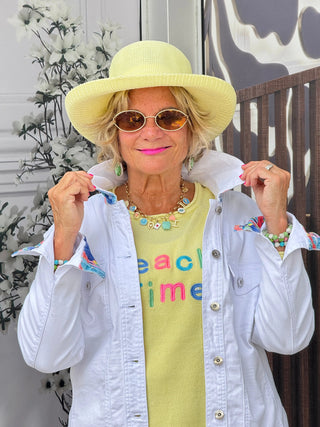 LULU-B YELLOW BEACH TIME SWEATER LULU-B