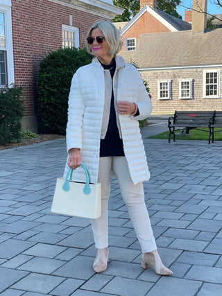 WINTER WHITE LONG PUFFER JACKET LULU-B