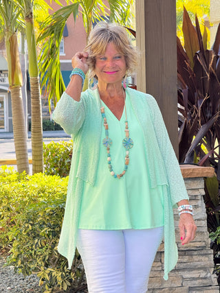LULU-B NEW GREEEN RUFFLE WRAP LULU-B