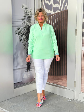 CLEAR LIME HALF ZIPPER LULU-B