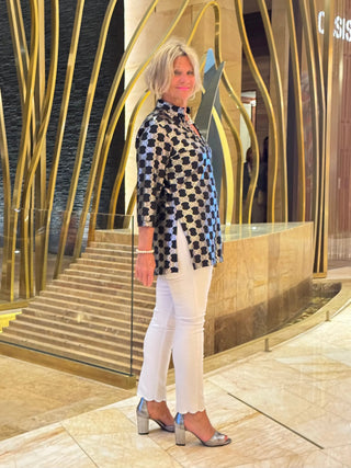 LULU-B BLACK AND SILVER TUNIC LULU-B