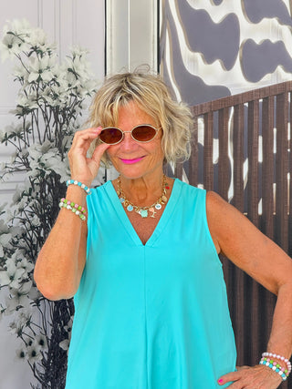 TAILORED SEAFOAM V-NECK LULU-B