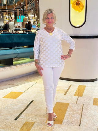 LULU-B HOLIDAY GOLD AND V NECK LULU-B