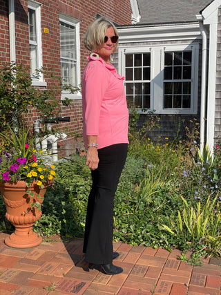 LULU-B SOLID CORAL RUFFLE TOP LULU-B