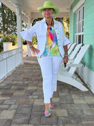 ETHYL WHITE SCALLOP JEANS ETHYL JEANS