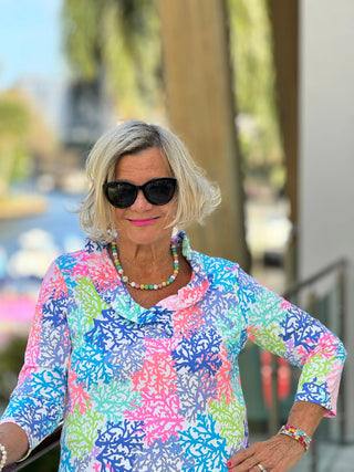 SALINA REEF RUFFLE SLEEVE TOP LULU-B