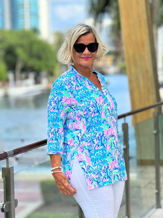 SPLASH OF PINK  TUNIC LULU-B