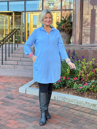 Lulu-b Perri Textured Half Zipper Dress LULU-B