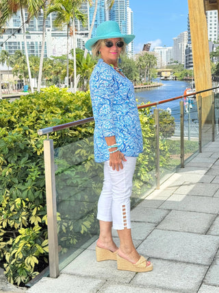 UNDER THE SEA TURTLE ASYMMETRIC TOP LULU-B