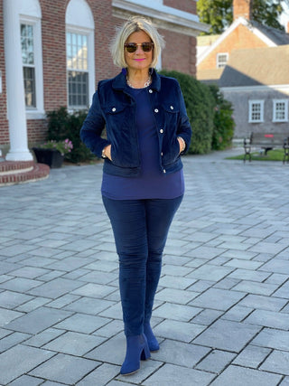 LULU-B NAVY VELOUR JACKET LULU-B
