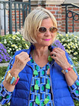 LULU-B COBALT PUFFER VEST LULU-B