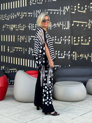 BLACK AND WHITE POKA DOT PALAZZO KOKOMO