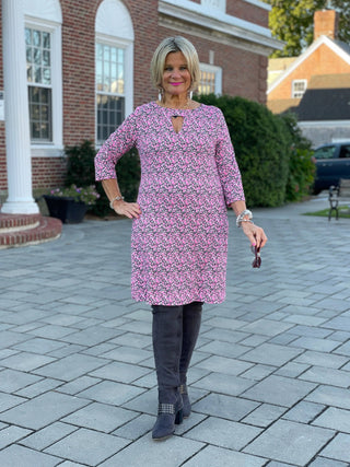 AUBREY PINK KEYHOLE DRESS LULU-B