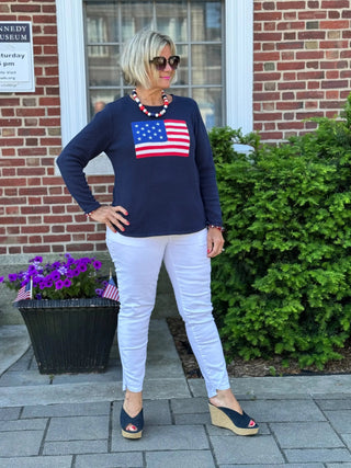 LULU-B NAVY FLAG SWEATER LULU-B