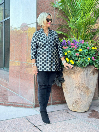 LULU-B BLACK & SILVER METALIC TUNIC LULU-B